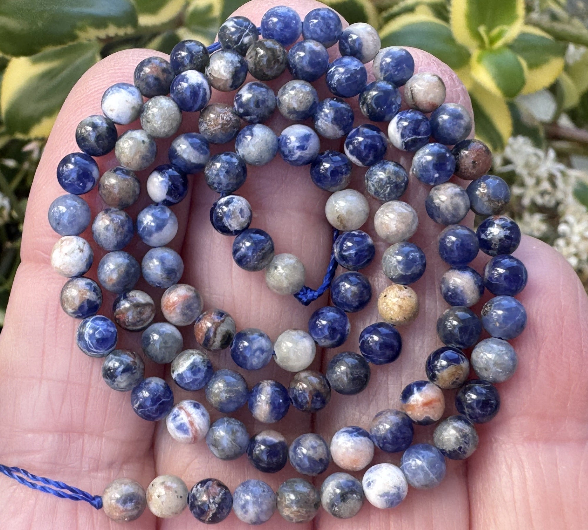 Sunset Sodalite 4mm round natural gemstone beads 15.5" strand - Oz Beads 