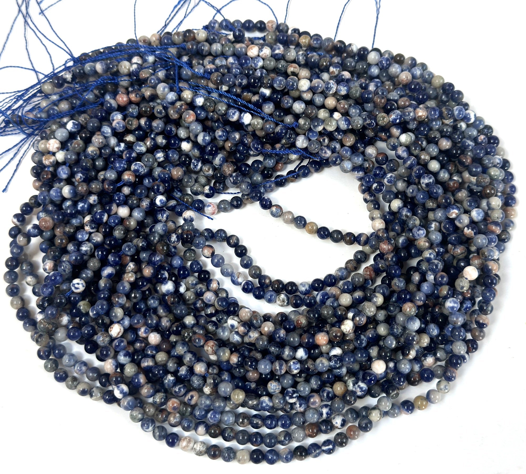 Sunset Sodalite 4mm round natural gemstone beads 15.5" strand - Oz Beads 