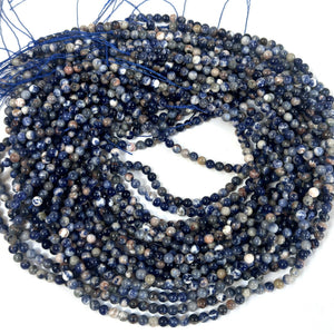 Sunset Sodalite 4mm round natural gemstone beads 15.5" strand - Oz Beads 