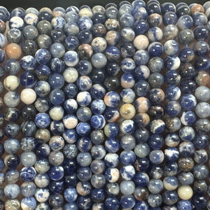 Sunset Sodalite 4mm round natural gemstone beads 15.5" strand - Oz Beads 