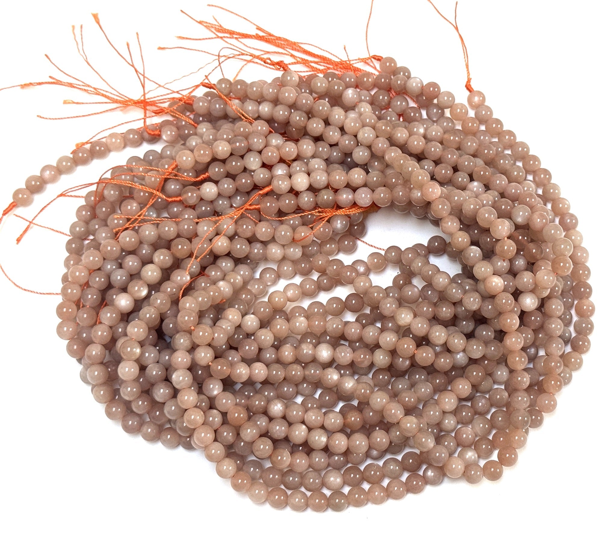 Sunstone 6mm round natural gemstone beads 15.5" strand - Oz Beads 