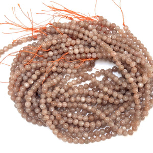 Sunstone 6mm round natural gemstone beads 15.5" strand - Oz Beads 
