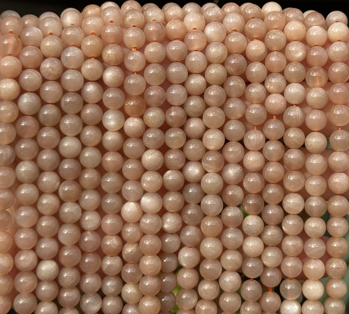 Sunstone 6mm round natural gemstone beads 15.5" strand - Oz Beads 