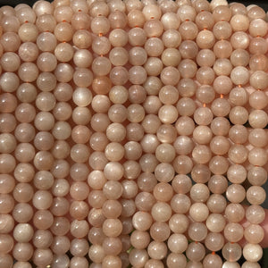 Sunstone 6mm round natural gemstone beads 15.5" strand - Oz Beads 