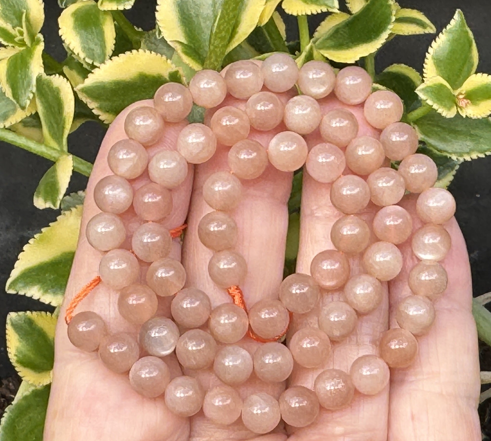 Sunstone 6mm round natural gemstone beads 15.5" strand - Oz Beads 