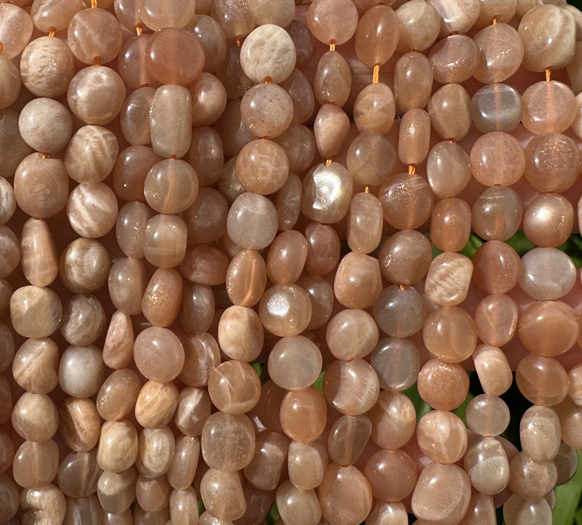 Sunstone 7-9mm nuggets natural gemstone beads 15" strand - Oz Beads 