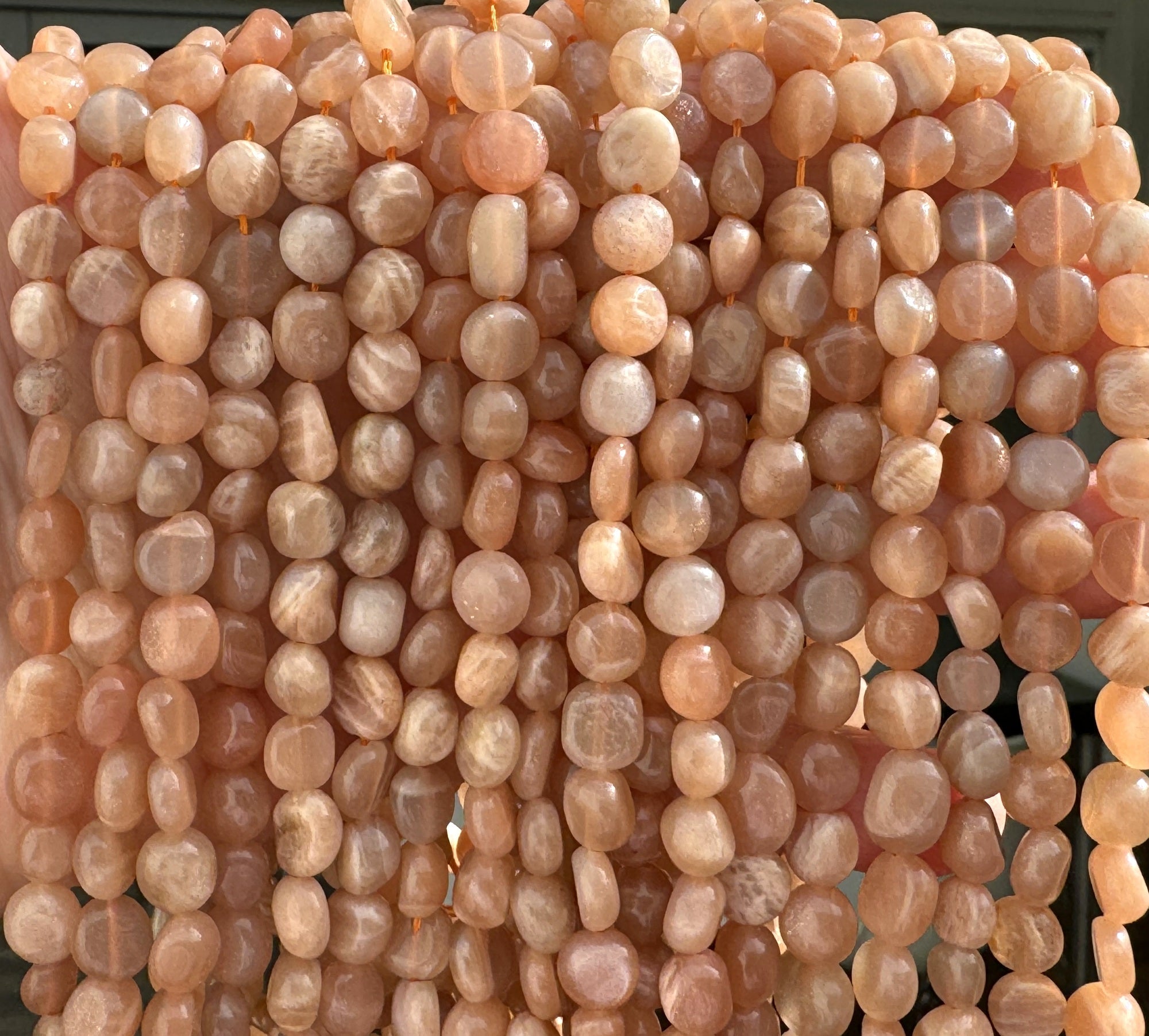 Sunstone 7-9mm nuggets natural gemstone beads 15" strand - Oz Beads 