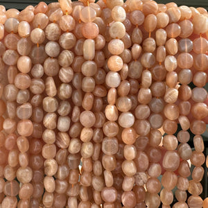 Sunstone 7-9mm nuggets natural gemstone beads 15" strand - Oz Beads 