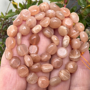 Sunstone 7-9mm nuggets natural gemstone beads 15" strand - Oz Beads 