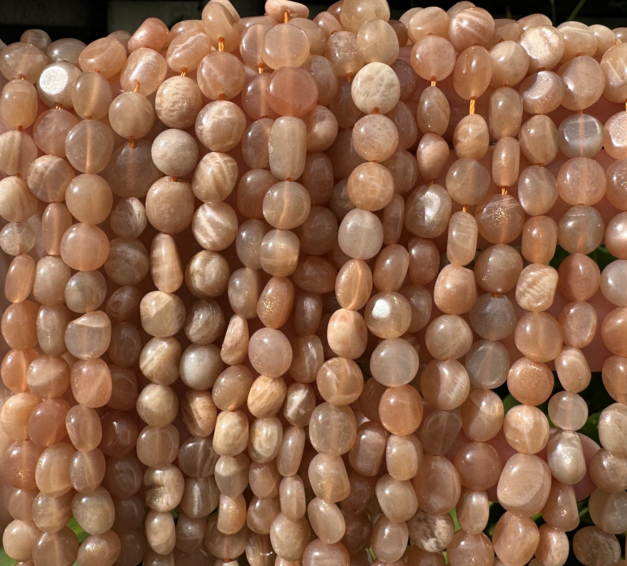 Sunstone 7-9mm nuggets natural gemstone beads 15" strand - Oz Beads 