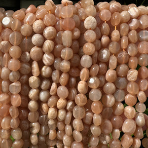 Sunstone 7-9mm nuggets natural gemstone beads 15" strand - Oz Beads 