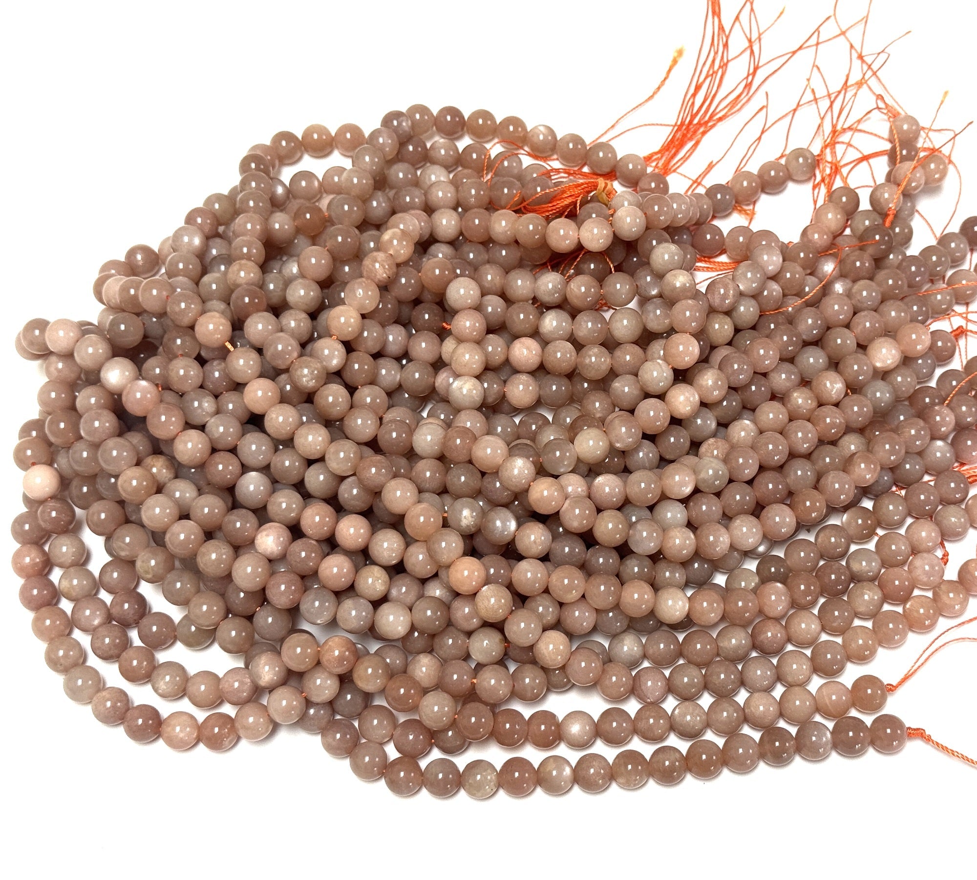 Sunstone 8mm round natural gemstone beads 15.5" strand - Oz Beads 