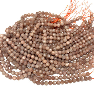Sunstone 8mm round natural gemstone beads 15.5" strand - Oz Beads 