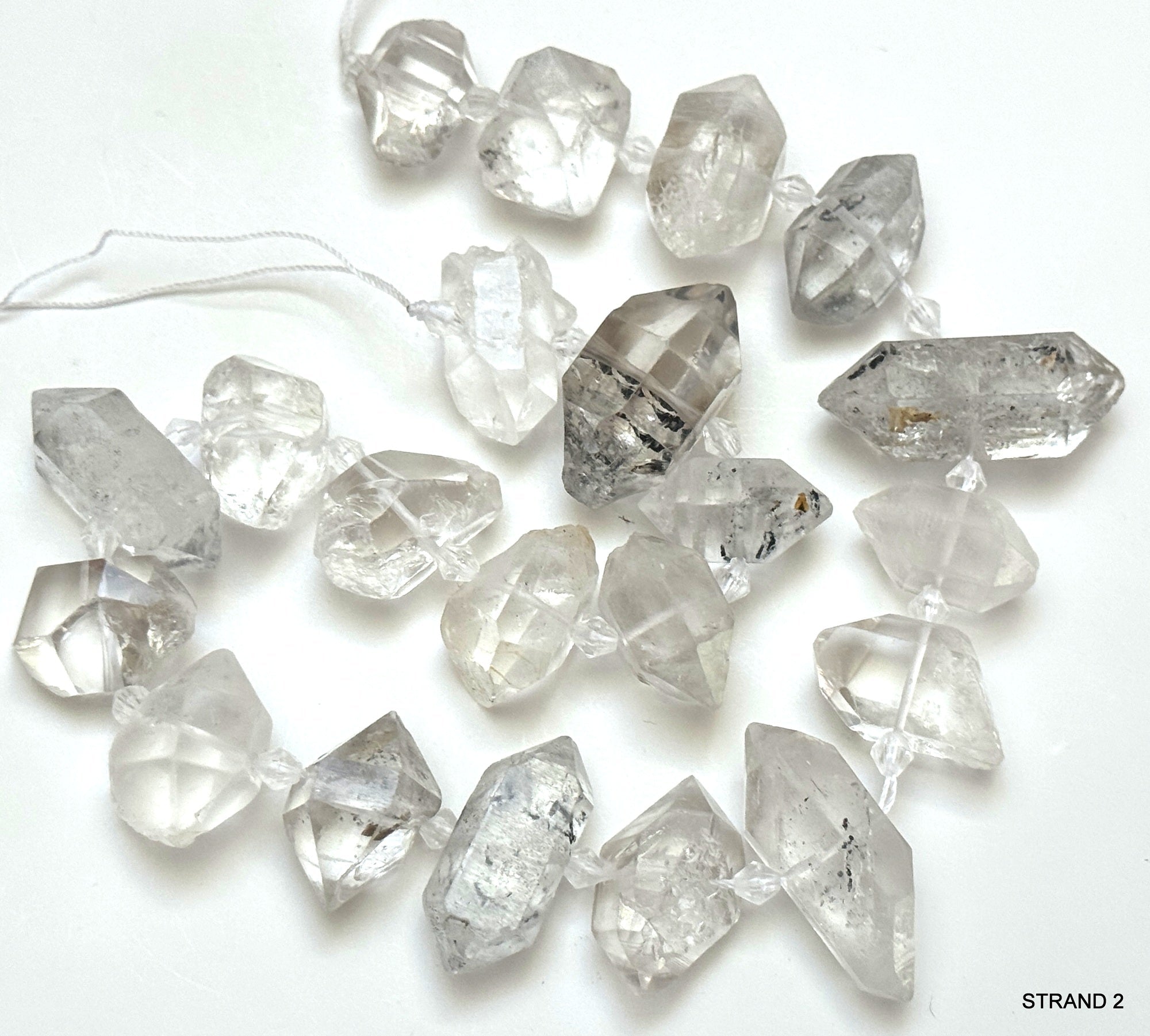 Tibetan Quartz Points center drilled natural crystal quartz beads full strand - Oz Beads 