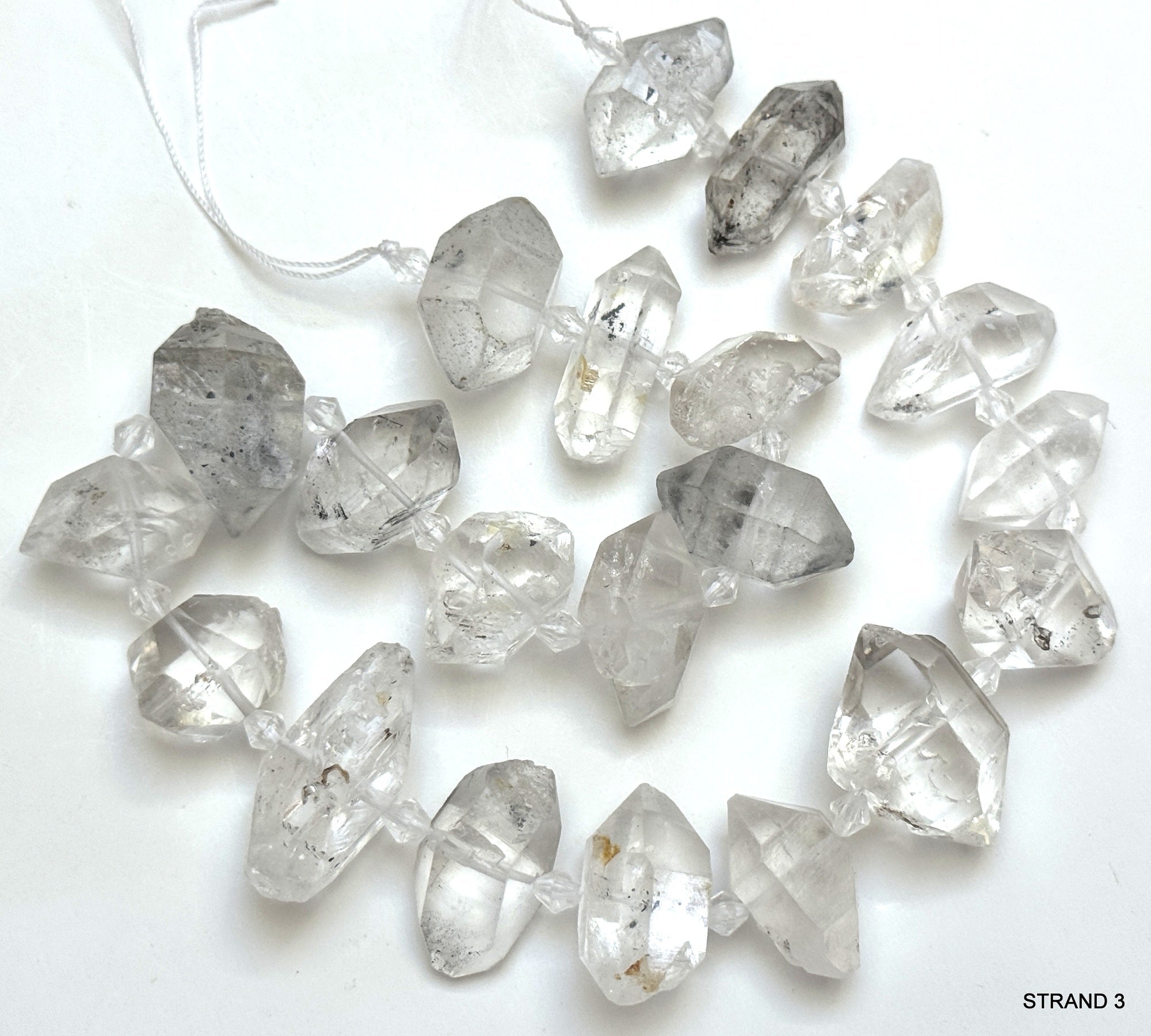 Tibetan Quartz Points center drilled natural crystal quartz beads full strand - Oz Beads 