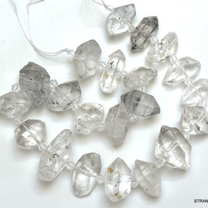 Tibetan Quartz Points center drilled natural crystal quartz beads full strand - Oz Beads 