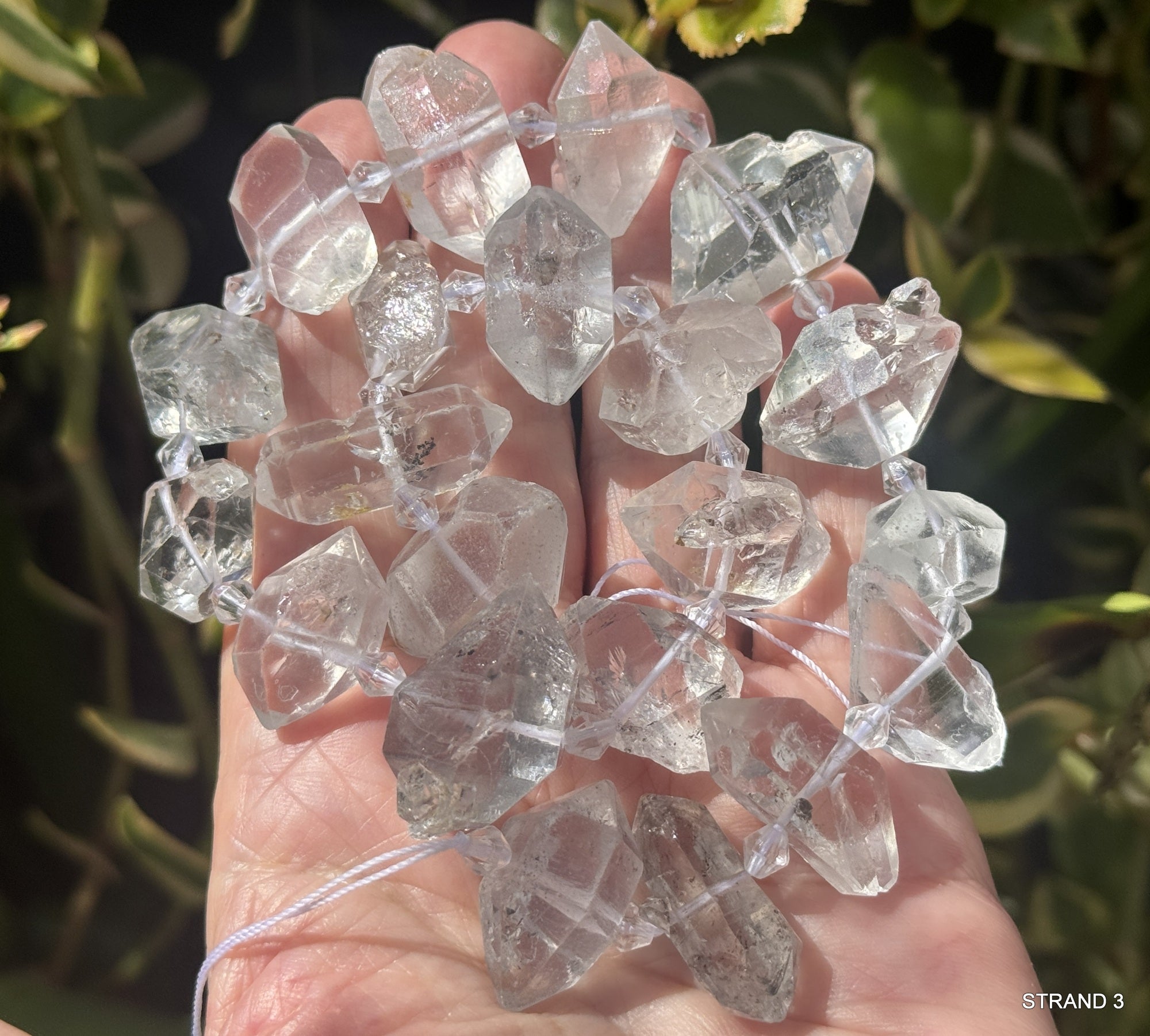 Tibetan Quartz Points center drilled natural crystal quartz beads full strand - Oz Beads 