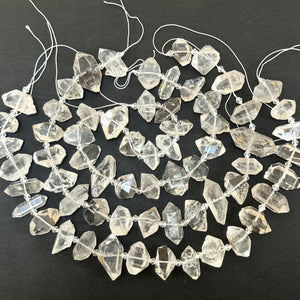 Tibetan Quartz Points center drilled natural crystal quartz beads full strand - Oz Beads 