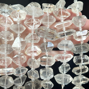 Tibetan Quartz Points center drilled natural crystal quartz beads full strand - Oz Beads 