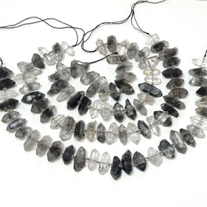 Tibetan Quartz Points center drilled natural crystal quartz beads full strand - Oz Beads 