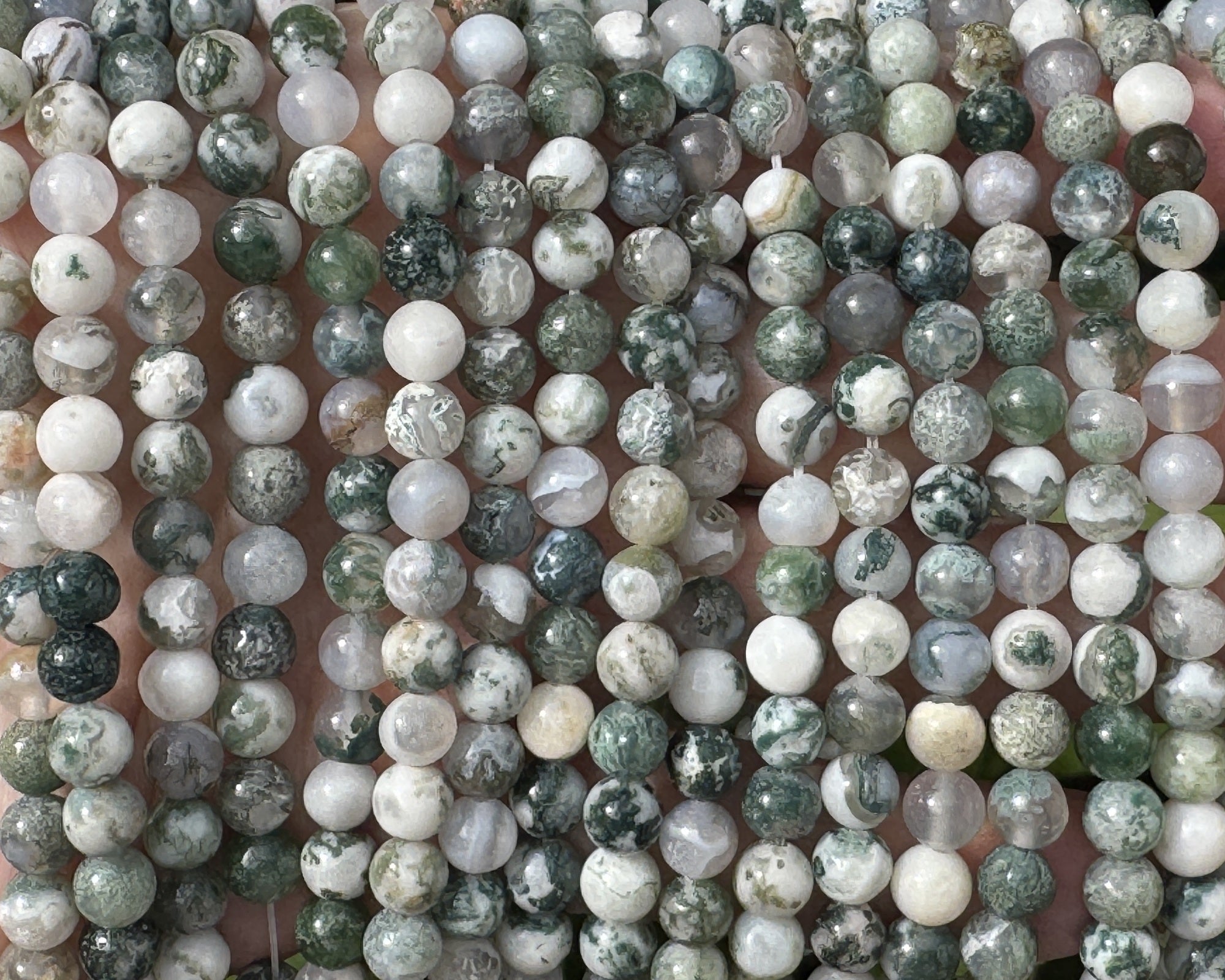 Tree Agate 6mm round natural gemstone beads 15" strand - Oz Beads 