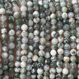 Tree Agate 6mm round natural gemstone beads 15" strand - Oz Beads 