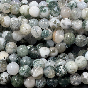 Tree Agate 6mm round natural gemstone beads 15" strand - Oz Beads 