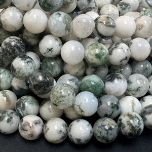 Tree Agate 6mm round natural gemstone beads 38cm strand - Oz Beads 