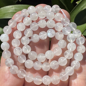 Rainbow Moonstone 6mm round natural gemstone beads 15.5" strand - Oz Beads 