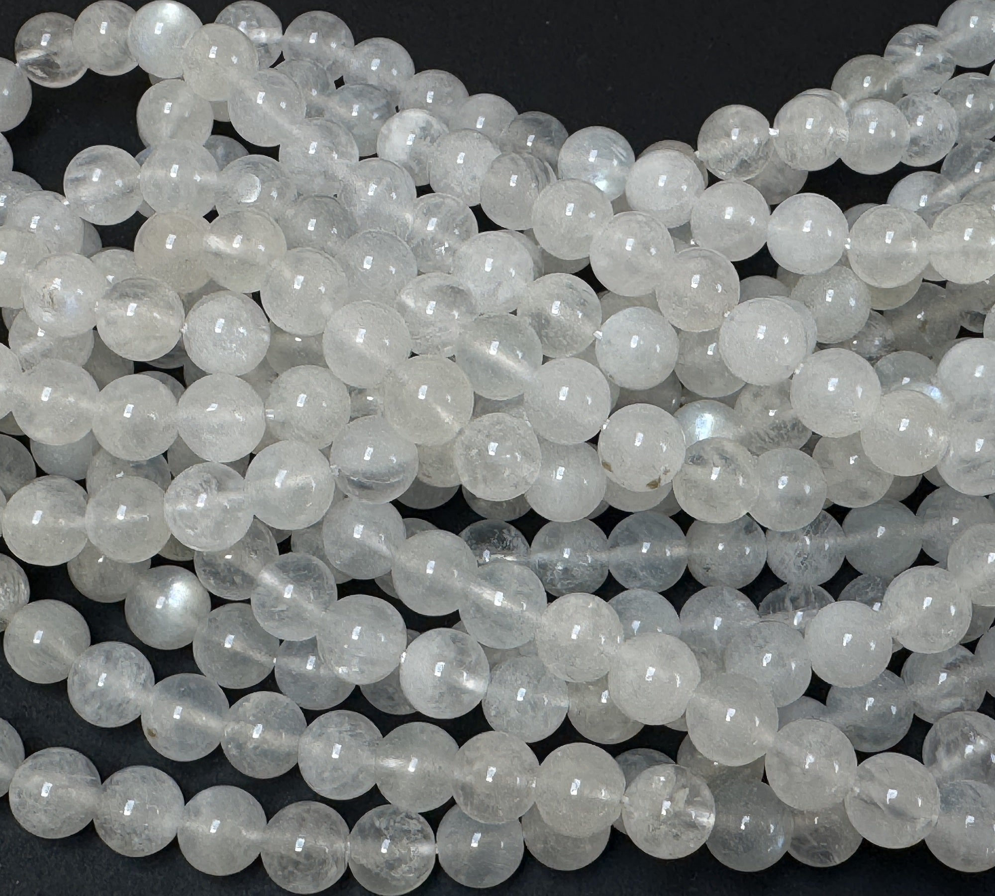 Rainbow Moonstone 6mm round natural gemstone beads 15.5" strand - Oz Beads 