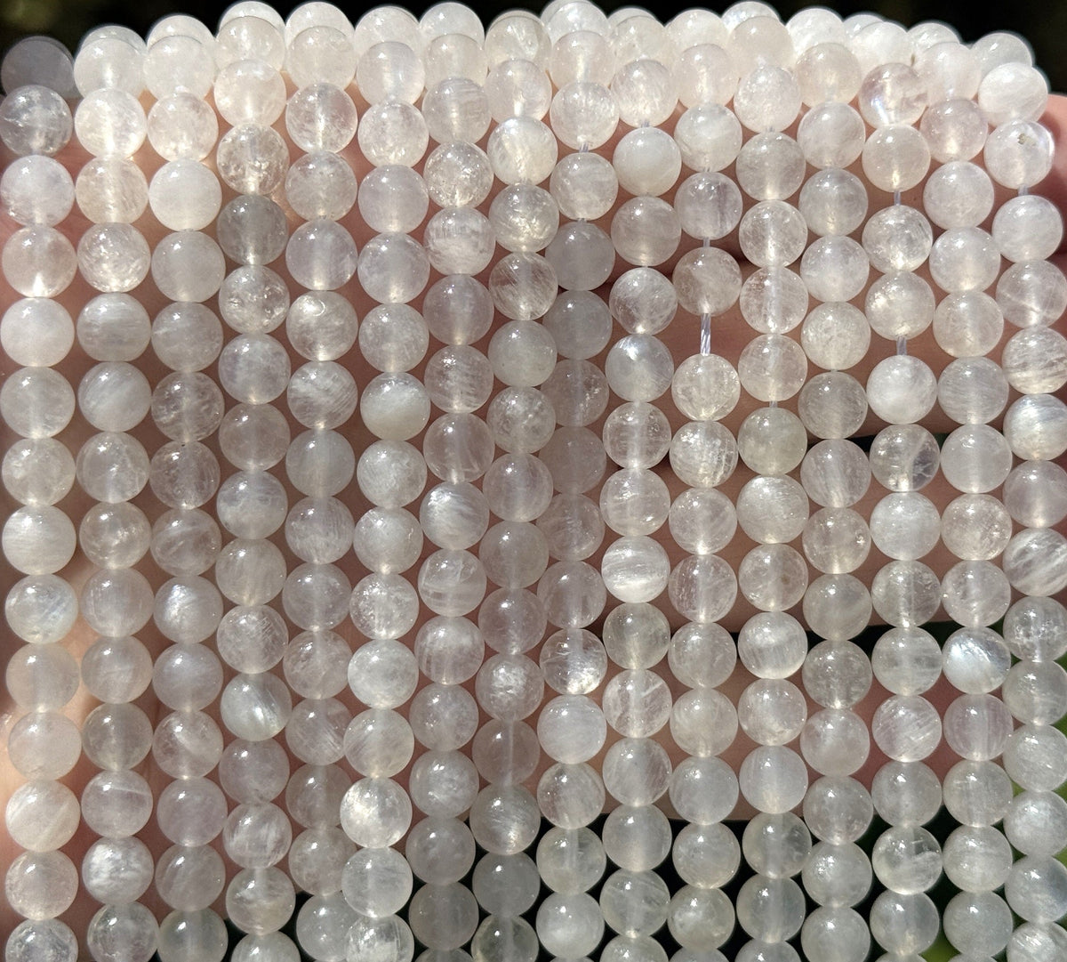 Rainbow Moonstone 6mm round natural gemstone beads 15.5" strand - Oz Beads 