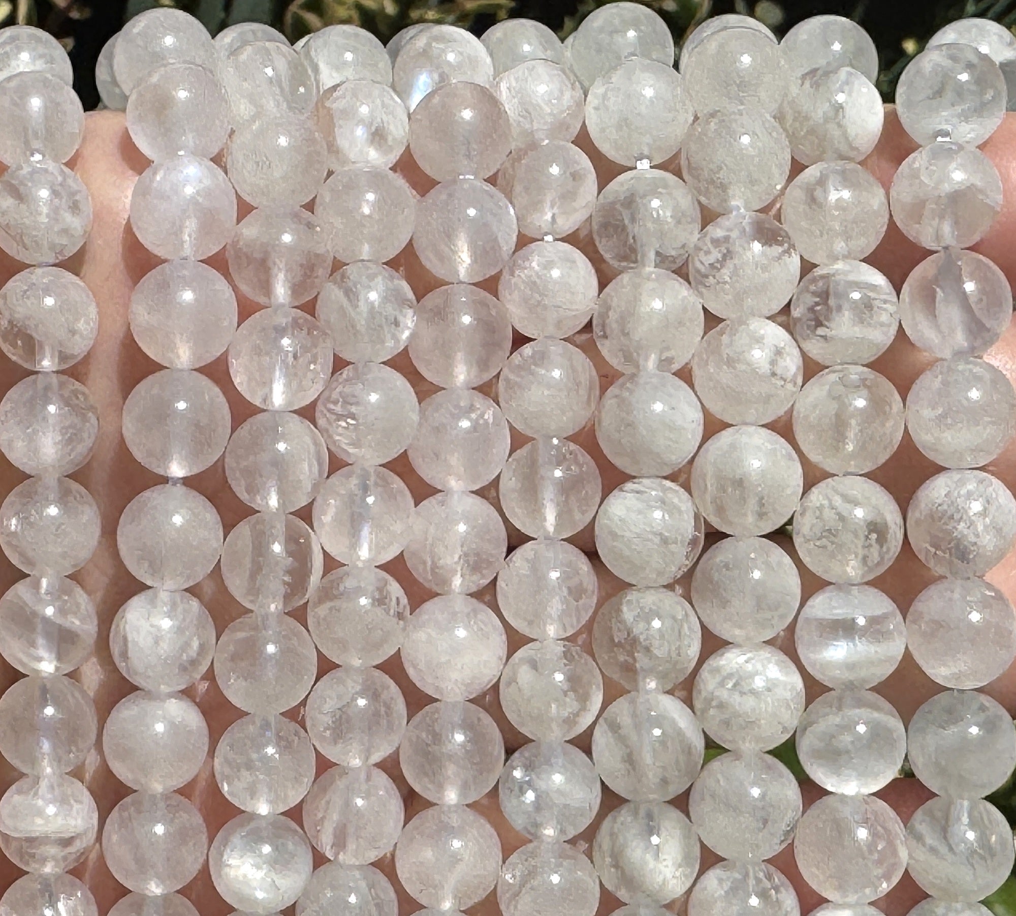 Rainbow Moonstone 8mm round natural gemstone beads 15" strand - Oz Beads 