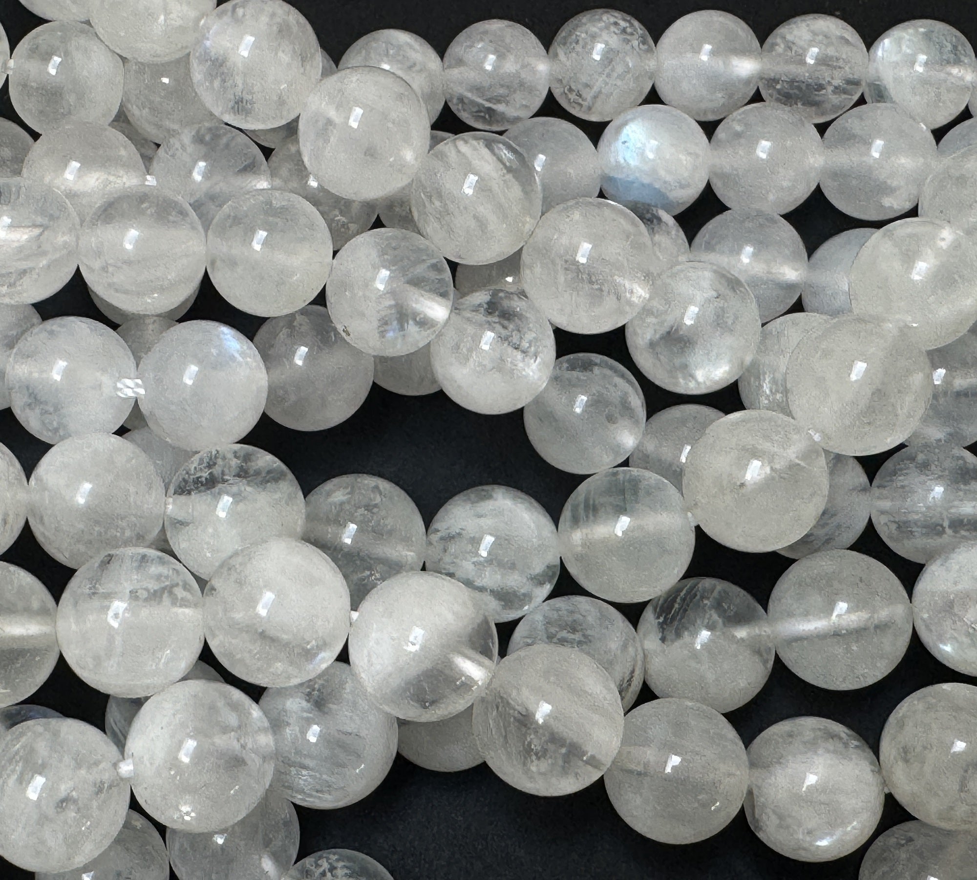 Rainbow Moonstone 8mm round natural gemstone beads 15" strand - Oz Beads 