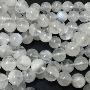 Rainbow Moonstone 8mm round natural gemstone beads 15" strand - Oz Beads 