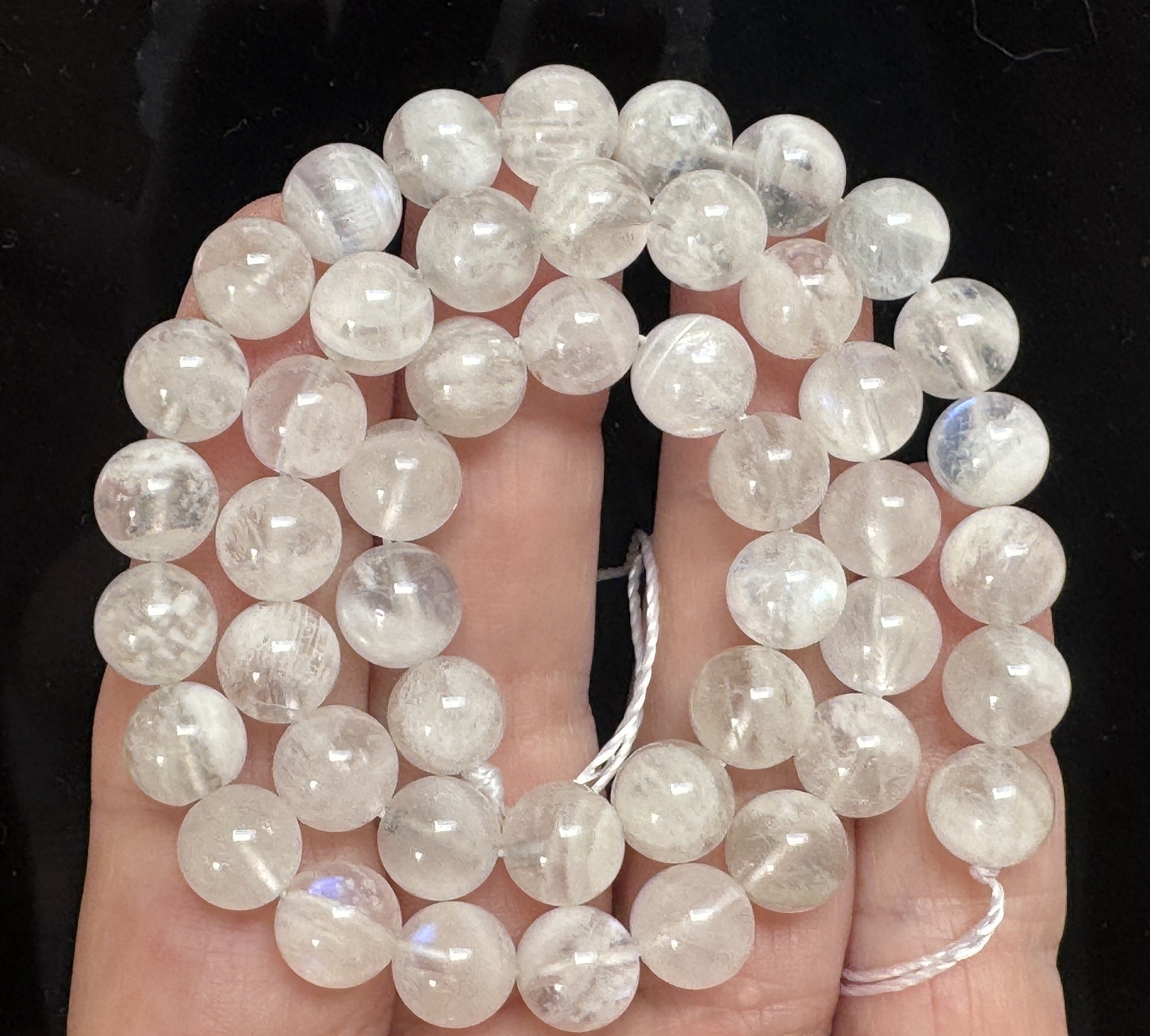 Rainbow Moonstone 8mm round natural gemstone beads 15" strand - Oz Beads 