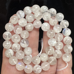 Rainbow Moonstone 8mm round natural gemstone beads 15" strand - Oz Beads 