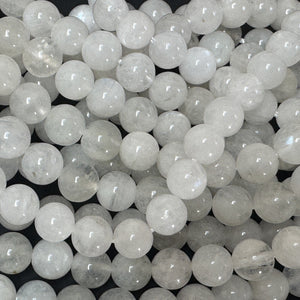 White Rainbow Moonstone 6mm round natural gemstone beads 15.5" strand - Oz Beads