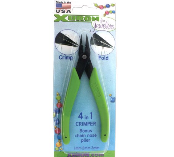 XURON 4 in 1 Bead Crimping with Chain Nose Plier Made in USA - Oz Beads 