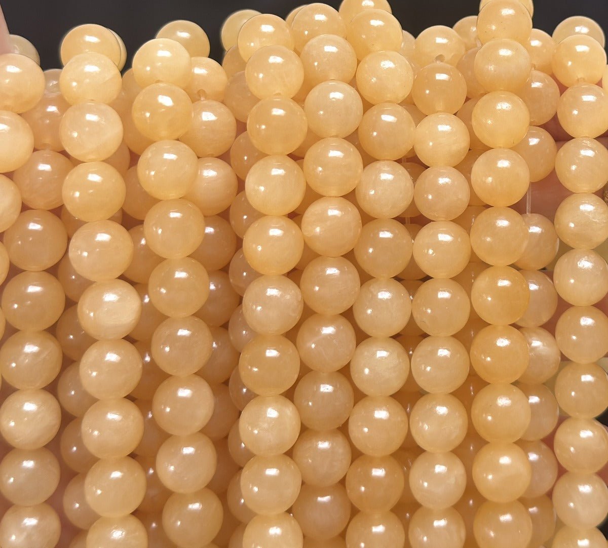 Yellow Honey Jade 10mm round natural gemstone beads 15" strand - Oz Beads