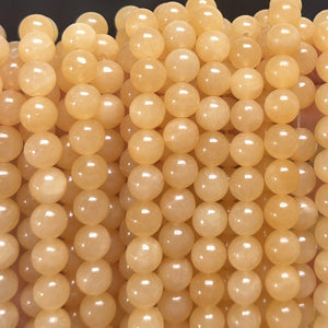 Yellow Honey Jade 10mm round natural gemstone beads 15" strand - Oz Beads