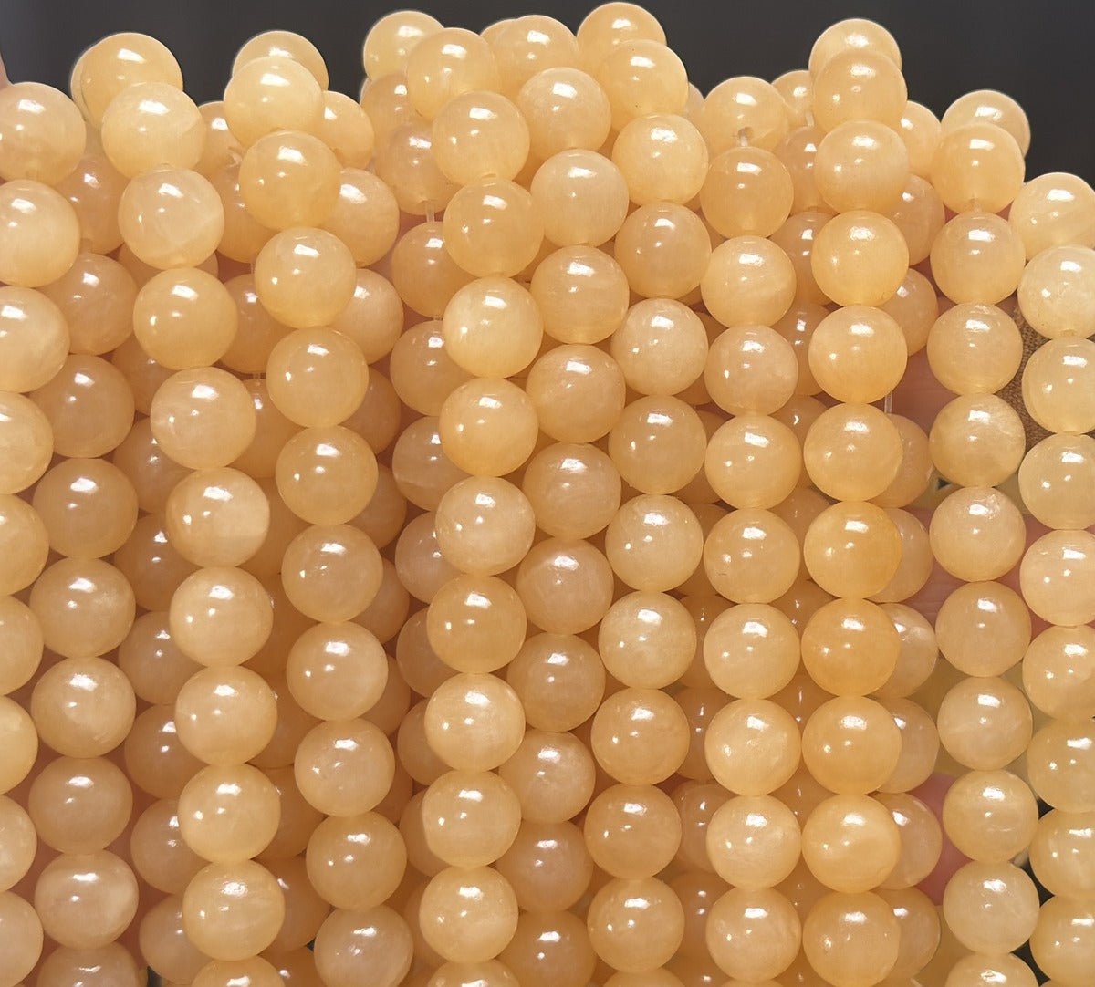 Yellow Honey Jade 10mm round natural gemstone beads 15" strand - Oz Beads