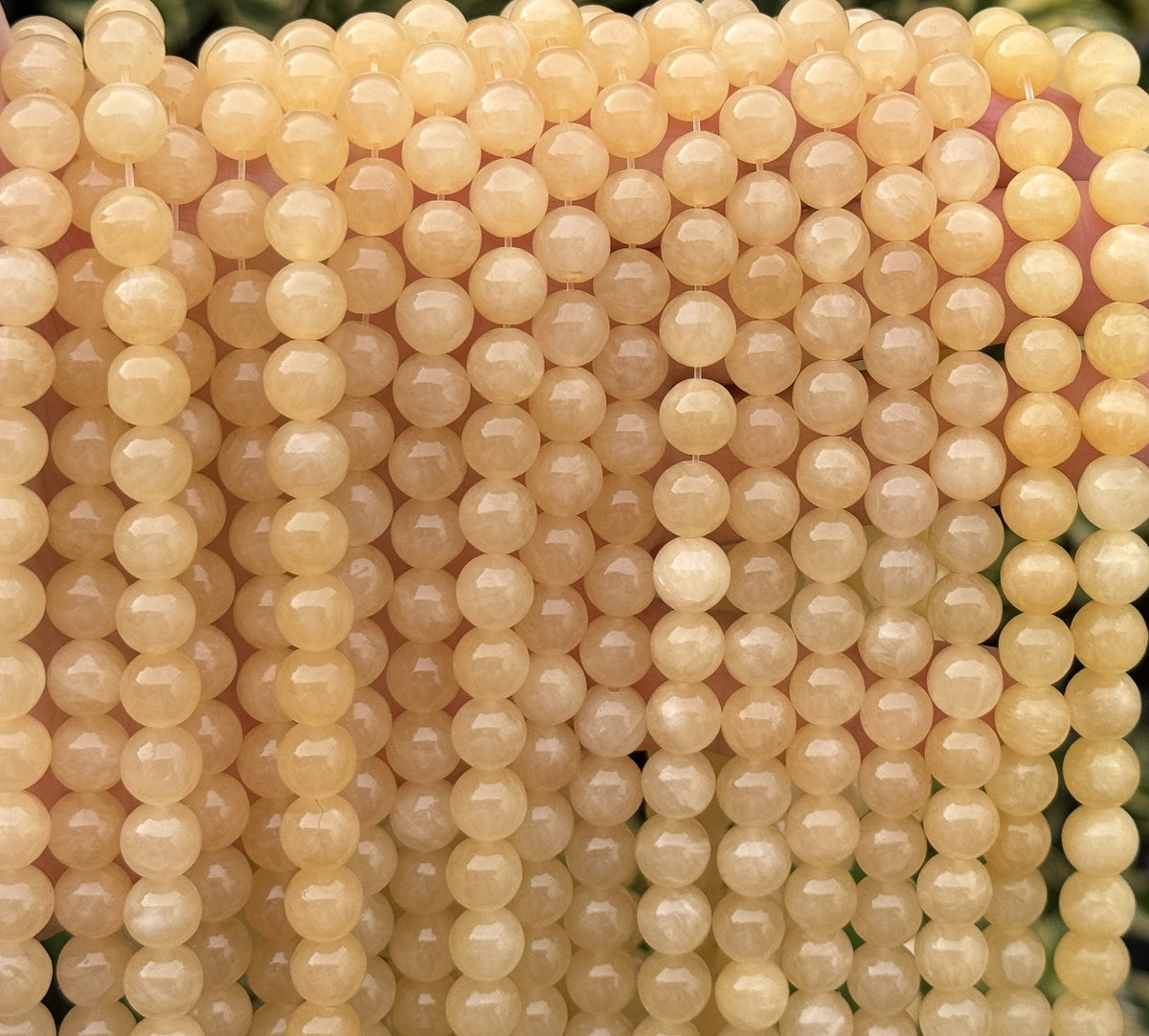 Yellow Honey Jade 8mm round natural gemstone beads 16" strand - Oz Beads 