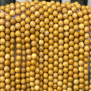 Yellow Mookaite Jasper 6mm round natural gemstone beads 15" strand - Oz Beads 
