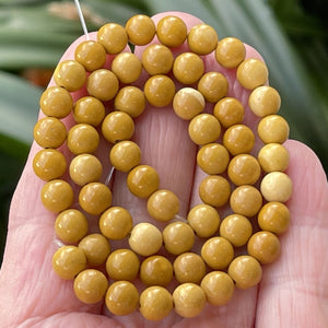 Yellow Mookaite Jasper 6mm round natural gemstone beads 15" strand - Oz Beads 