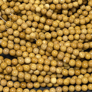 Yellow Mookaite Jasper 6mm round natural gemstone beads 15" strand - Oz Beads 