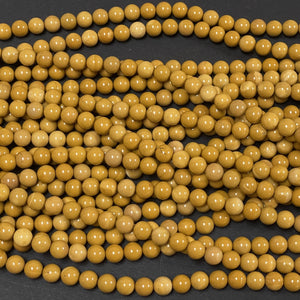 Yellow Mookaite Jasper 8mm round natural gemstone beads 15" strand - Oz Beads 
