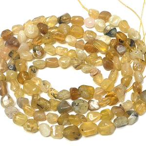Yellow Opal 6-8mm nuggets natural gemstone beads 16" strand - Oz Beads 