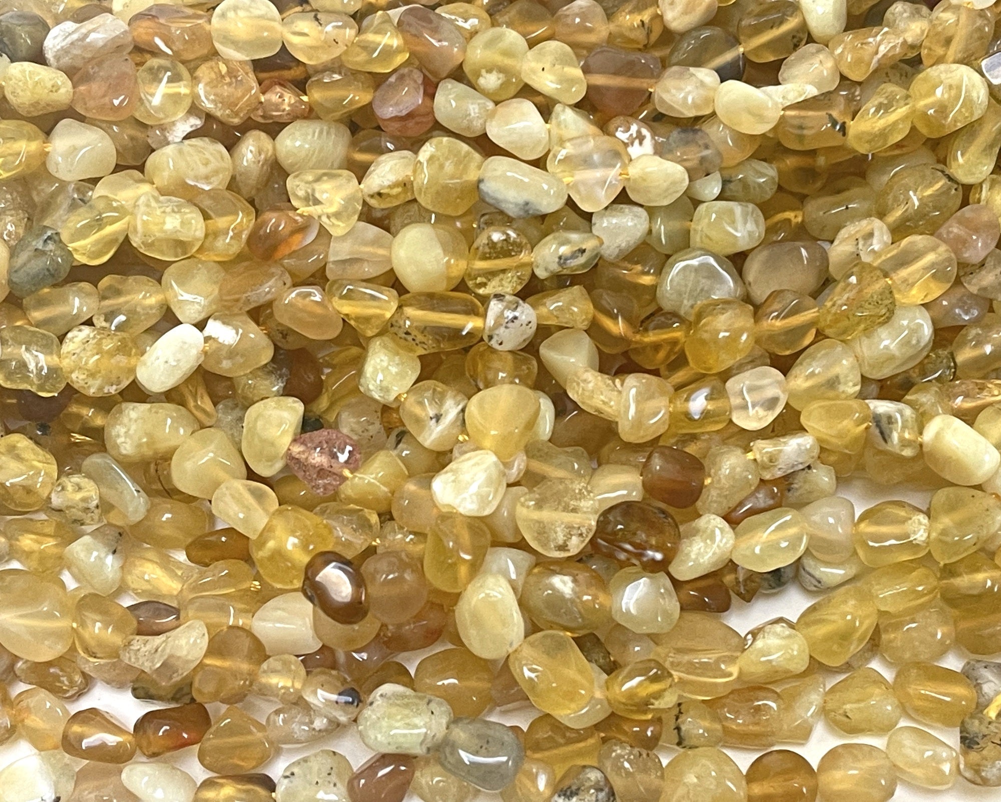 Yellow Opal 6-8mm nuggets natural gemstone beads 16" strand - Oz Beads 