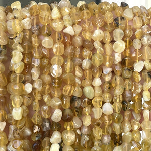 Yellow Opal 6-8mm nuggets natural gemstone beads 16" strand - Oz Beads 