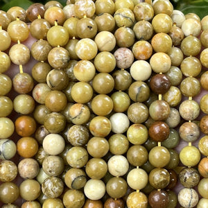 Yellow Opal 8mm round natural gemstone beads 15.5" strand - Oz Beads 